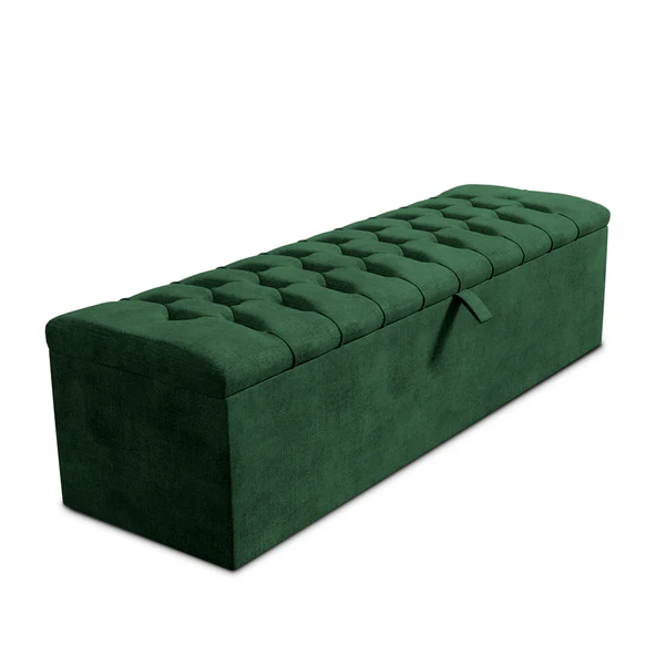 Chesterfield Ottoman Storage Box - Emerald Coniston