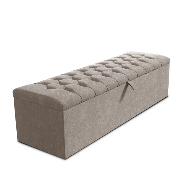 Chesterfield Ottoman Storage Box - Seal Grey Naples