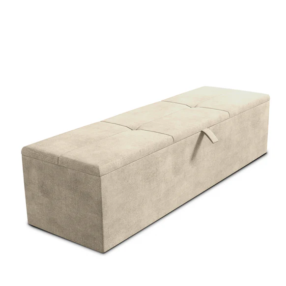 Cubed Ottoman Storage Box - Almond Coniston