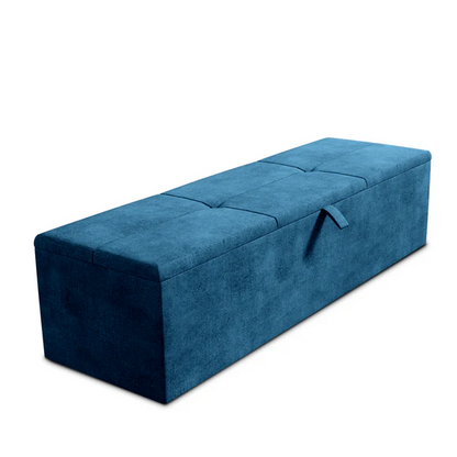 Cubed Ottoman Storage Box - Blue Coniston