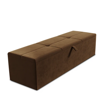 Cubed Ottoman Storage Box - Mocca Plush Velvet
