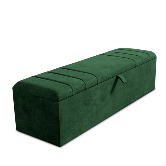 Dallas Ottoman Storage Box - Emerald Coniston