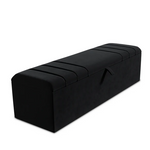 Dallas Ottoman Storage Box - Black Plush Velvet