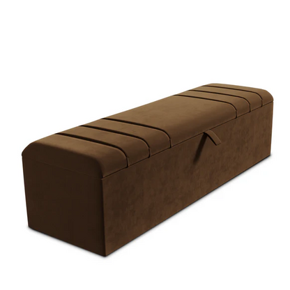 Dallas Ottoman Storage Box - Mocca Plush Velvet