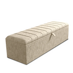 Lisbon Ottoman Storage Box - Cream Chenille