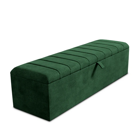 Lisbon Ottoman Storage Box - Emerald Coniston