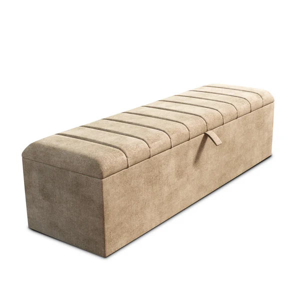 Lisbon Ottoman Storage Box - Mink Coniston