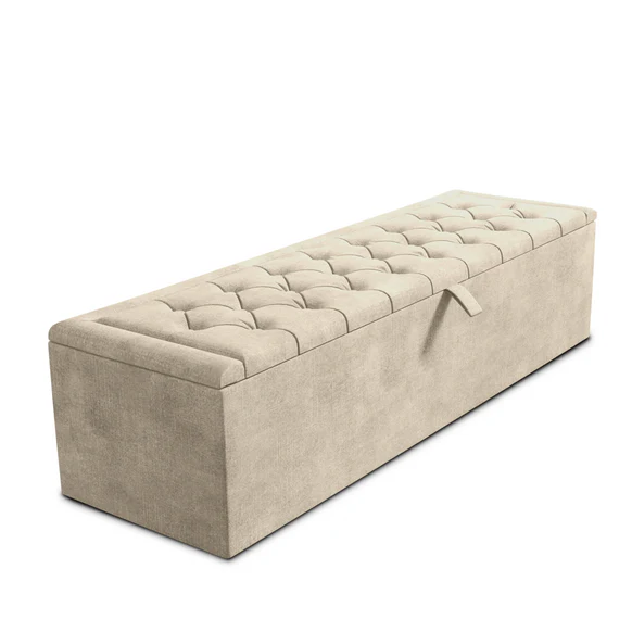 Madrid Ottoman Storage Box - Almond Coniston