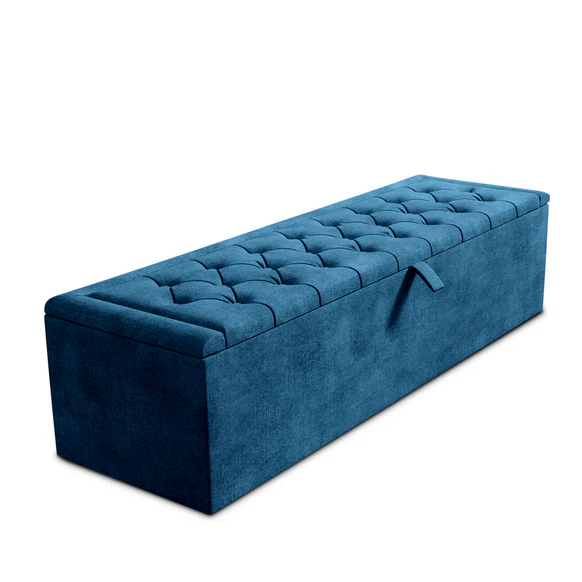 Madrid Ottoman Storage Box - Blue Coniston
