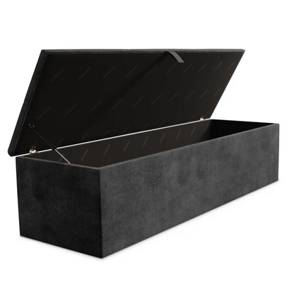 Cubed Ottoman Storage Box - Charcoal Coniston