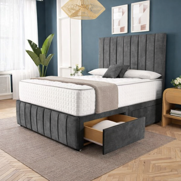 Sydney Divan Bed - Charcoal Coniston