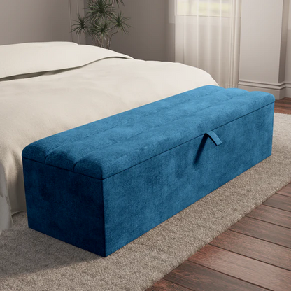 Athens Ottoman Storage Box - Blue Coniston