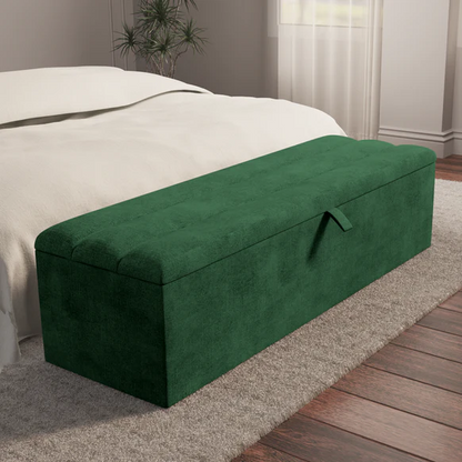 Athens Ottoman Storage Box - Emerald Coniston