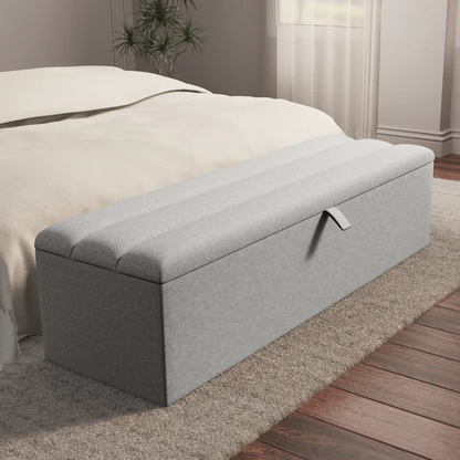 Athens Ottoman Storage Box - Silver Linoso