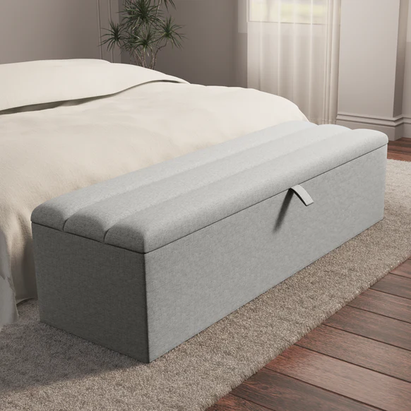 Athens Ottoman Storage Box - Silver Linoso