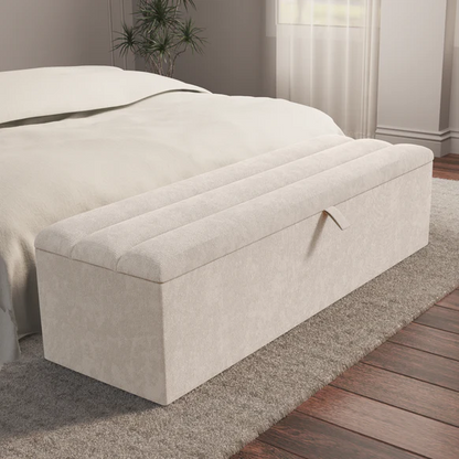 Athens Ottoman Storage Box - Cream Naples