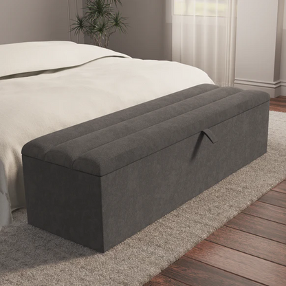 Athens Ottoman Storage Box - Slate Grey Naples