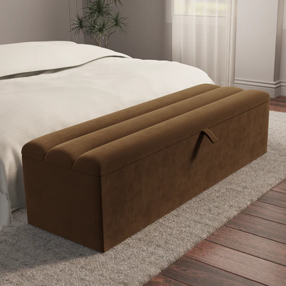 Athens Ottoman Storage Box - Mocca Plush Velvet
