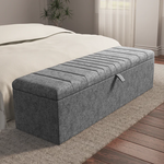 Cambridge Ottoman Storage Box - Silver Chenille