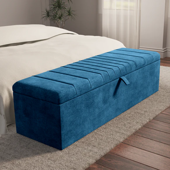 Cambridge Ottoman Storage Box - Blue Coniston