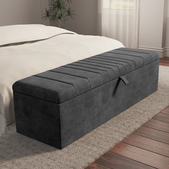 Cambridge Ottoman Storage Box - Charcoal Coniston