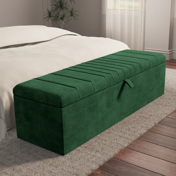 Cambridge Ottoman Storage Box - Emerald Coniston