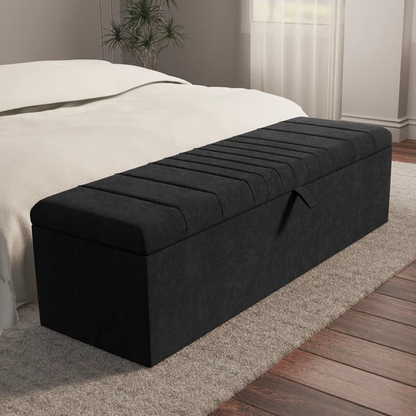 Cambridge Ottoman Storage Box - Black Naples