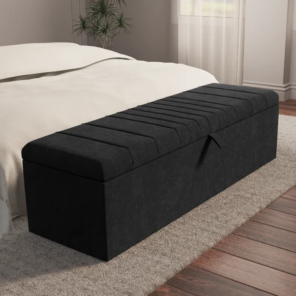 Cambridge Ottoman Storage Box - Black Naples