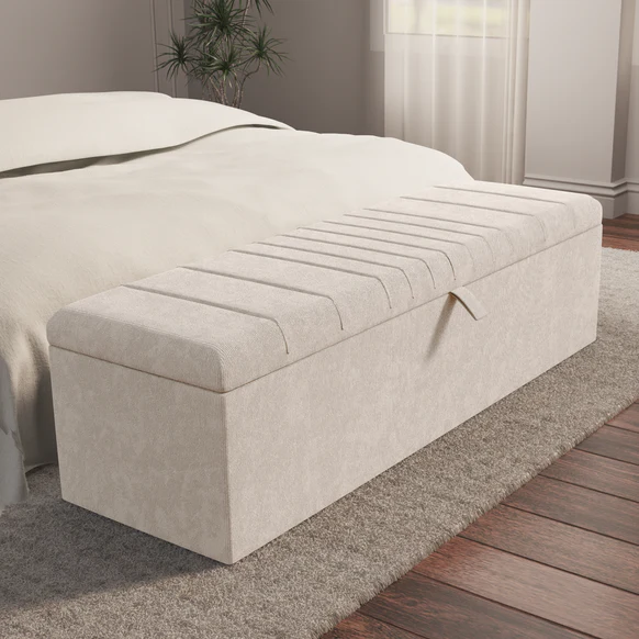 Cambridge Ottoman Storage Box - Cream Naples