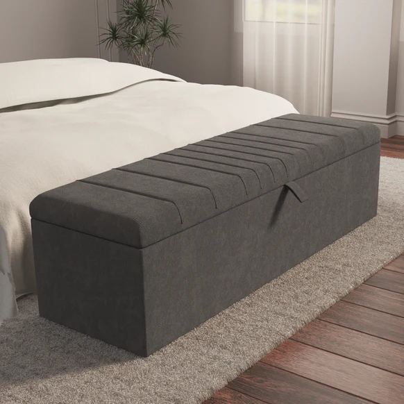 Cambridge Ottoman Storage Box - Slate Grey Naples