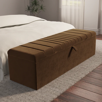 Cambridge Ottoman Storage Box - Mocca Plush Velvet
