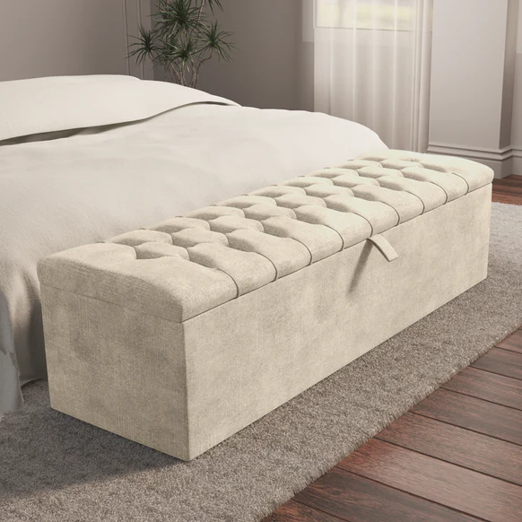 Chesterfield Ottoman Storage Box - Almond Coniston