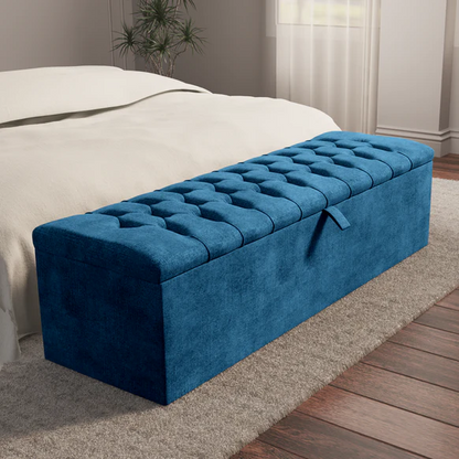 Chesterfield Ottoman Storage Box - Blue Coniston