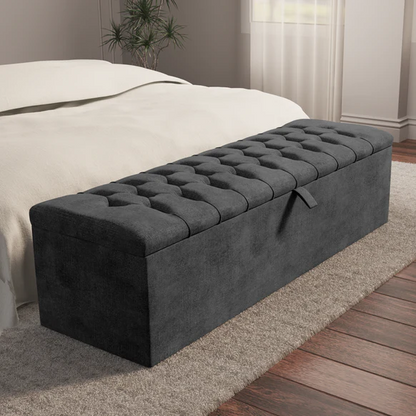 Chesterfield Ottoman Storage Box - Charcoal Coniston