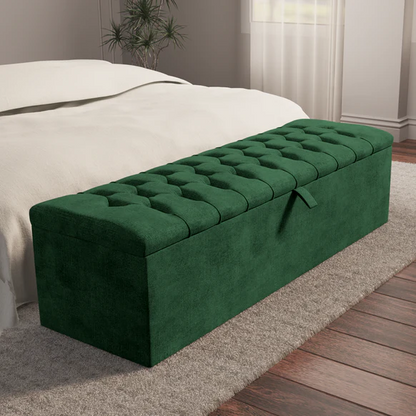 Chesterfield Ottoman Storage Box - Emerald Coniston