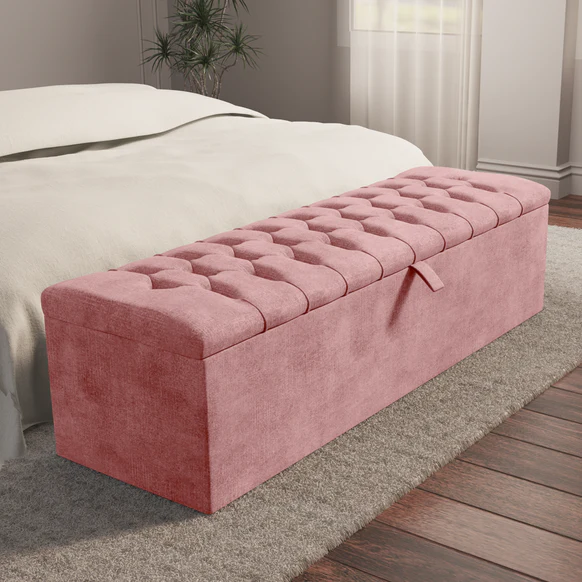 Chesterfield Ottoman Storage Box - Pink Coniston