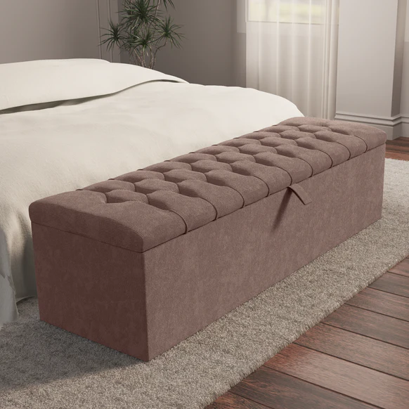 Chesterfield Ottoman Storage Box - Mauve Naples