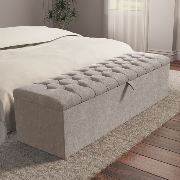 Chesterfield Ottoman Storage Box - Seal Grey Naples