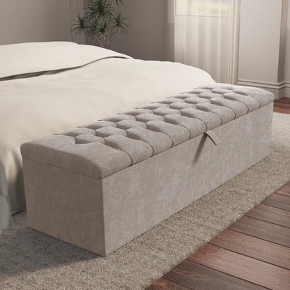 Chesterfield Ottoman Storage Box - Seal Grey Naples