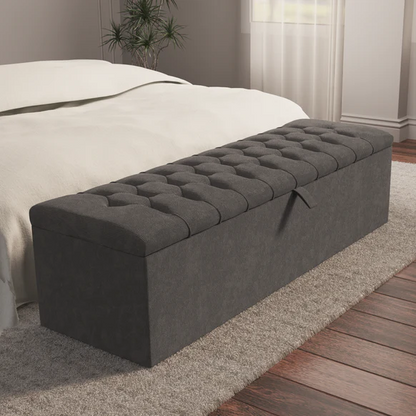 Chesterfield Ottoman Storage Box - Slate Grey Naples