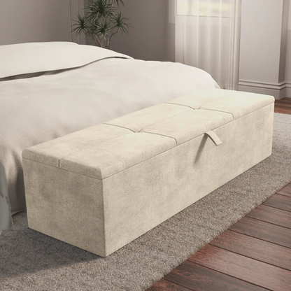 Cubed Ottoman Storage Box - Almond Coniston