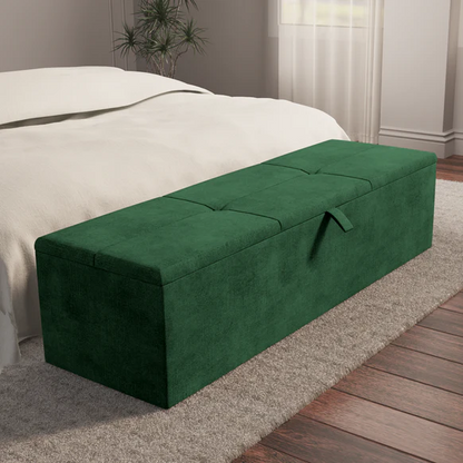 Cubed Ottoman Storage Box - Emerald Coniston