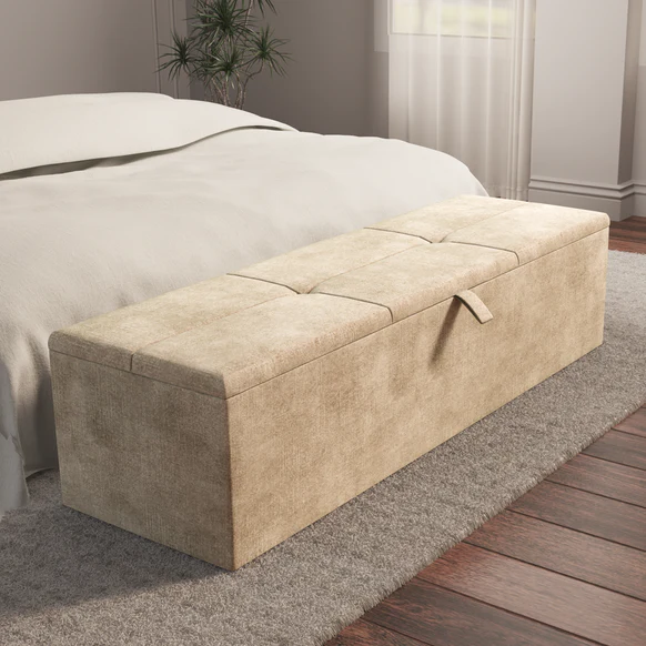 Cubed Ottoman Storage Box - Mink Coniston
