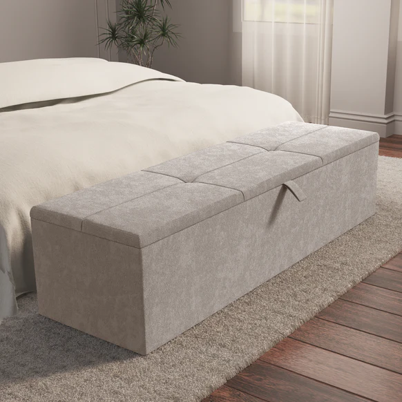 Cubed Ottoman Storage Box - Seal Grey Naples