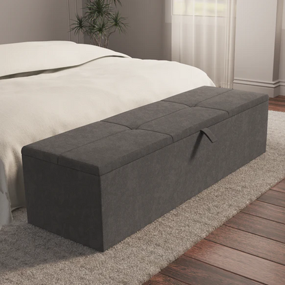 Cubed Ottoman Storage Box - Slate Grey Naples