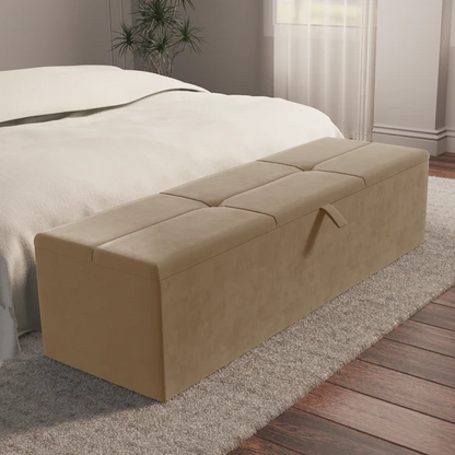 Cubed Ottoman Storage Box - Mink Plush Velvet