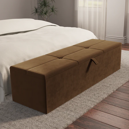 Cubed Ottoman Storage Box - Mocca Plush Velvet