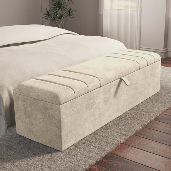 Dallas Ottoman Storage Box - Almond Coniston