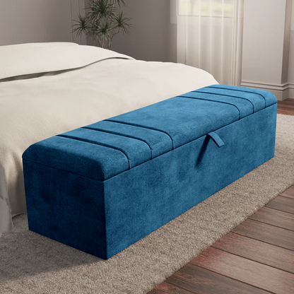 Dallas Ottoman Storage Box - Blue Coniston