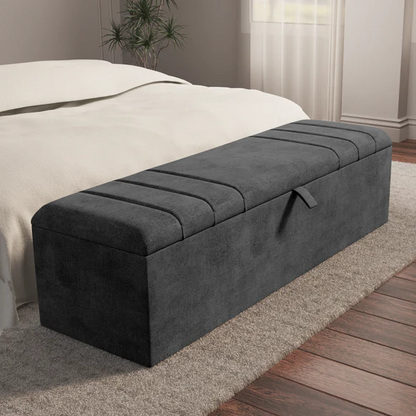 Dallas Ottoman Storage Box - Charcoal Coniston